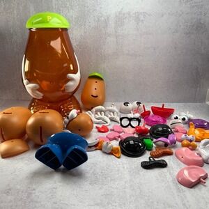 Vintage Hasbro 2002 Giant Mr Potato Head Storage 13" Container w/ Lots of Pieces